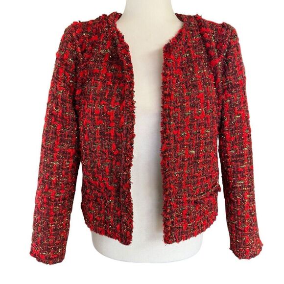 Revolve IRO Disco Jacket in Red 18W Wool Blend Heritage Old Money Classic $575 - Picture 1 of 11